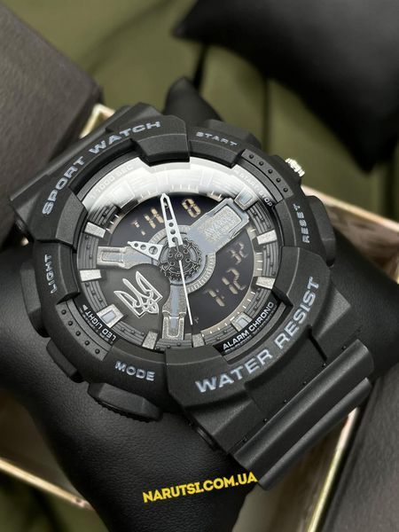 Годинник тактичний Awarder 005 Тризуб срібло Black 1202-0165 фото