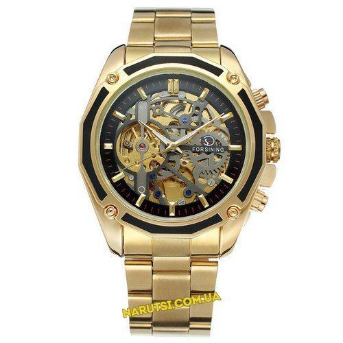 Годинник Forsining 8130 Gold-Black 1059-0004 фото