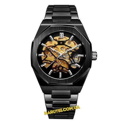 Годинник Gusto Skeleton Black-Gold 1031-0001 фото