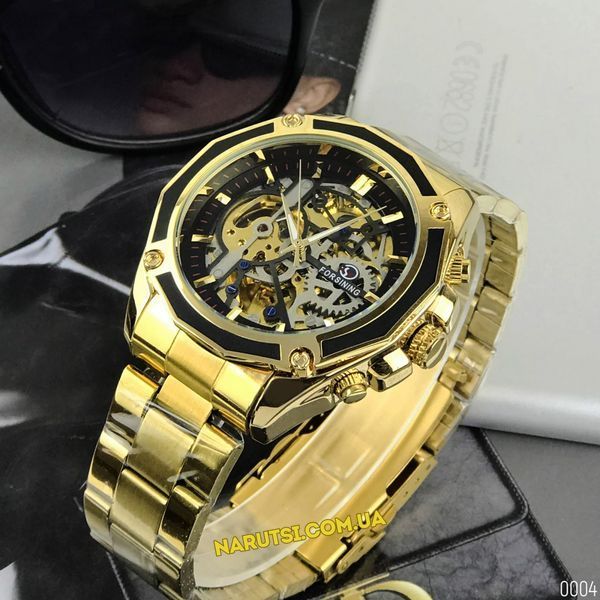 Годинник Forsining 8130 Gold-Black 1059-0004 фото