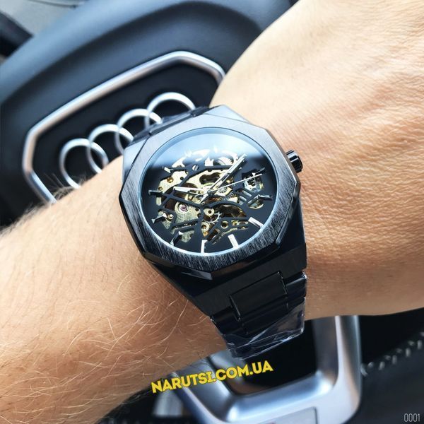Годинник Gusto Skeleton Black-Gold 1031-0001 фото