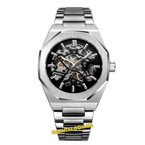Годинник Gusto Skeleton Silver-Black 1031-0003 фото