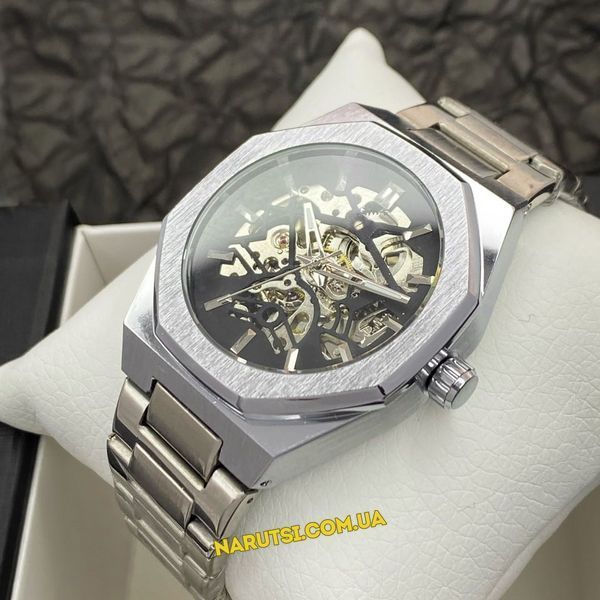 Годинник Gusto Skeleton Silver-Black 1031-0003 фото