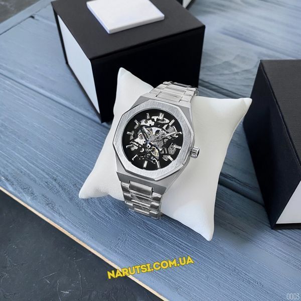 Годинник Gusto Skeleton Silver-Black 1031-0003 фото