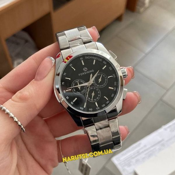 Годинник Forsining 6917 Silver-Black 1059-0131 фото