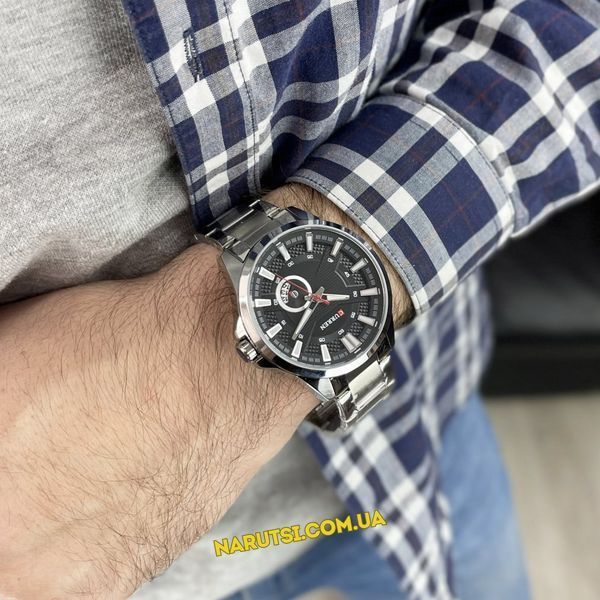 Годинник Curren 8372 Silver-Black 1008-0247 фото