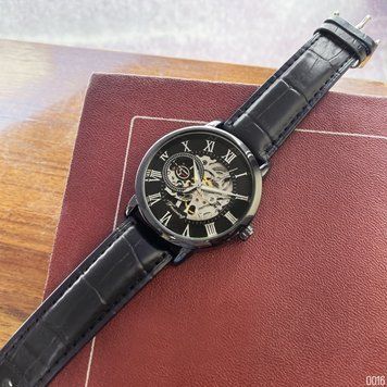 Годинник Forsining 8099 All Black Leather 1059-0129 фото