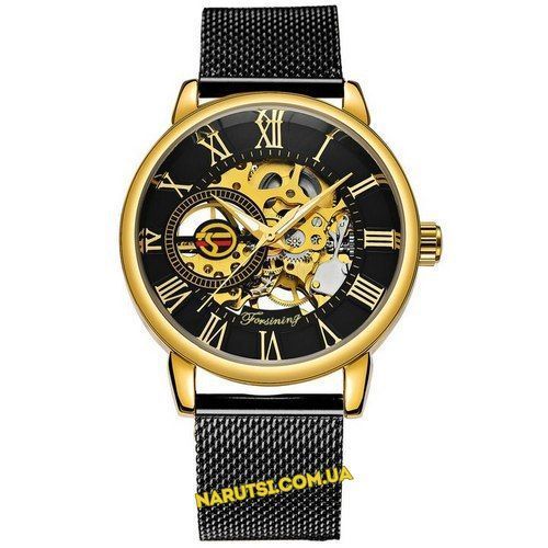 Годинник Forsining 8099 Black-Gold-Black Milan 1059-0057 фото