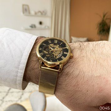 Годинник Forsining 8099 Gold-Black Milan 1059-0045 фото