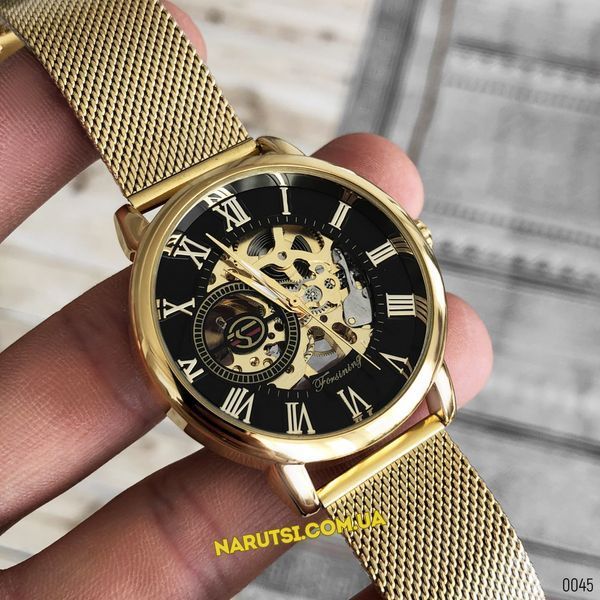 Годинник Forsining 8099 Gold-Black Milan 1059-0045 фото