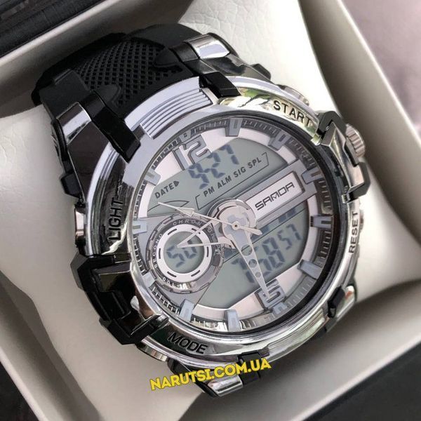 Годинник Sanda 6015 Black-Silver 1044-0060 фото