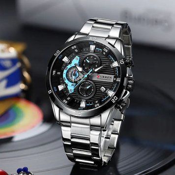 Годинник Curren 8402 Silver-Black 1008-1093 фото