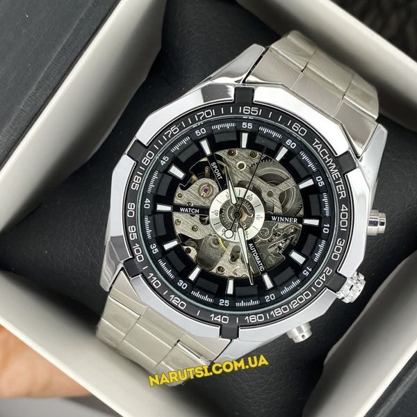 Годинник Winner 8042 Silver-Black-Silver 1099-0015 фото