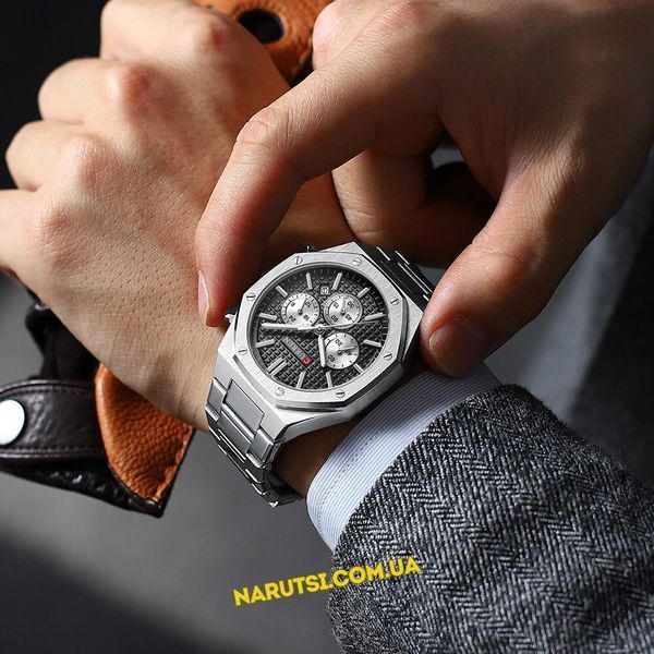 Годинник Curren 8440 Silver-Black 1008-0394 фото