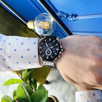 Годинник чоловічий Curren 8322 Silver-Black 1008-0250 фото