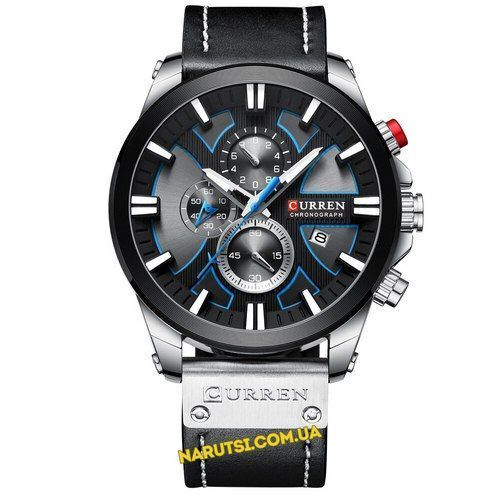 Годинник чоловічий Curren 8322 Silver-Black 1008-0250 фото