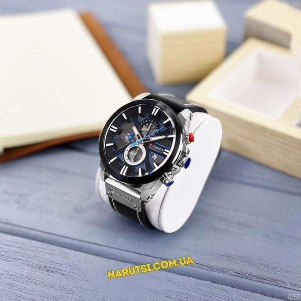 Годинник чоловічий Curren 8322 Silver-Black 1008-0250 фото