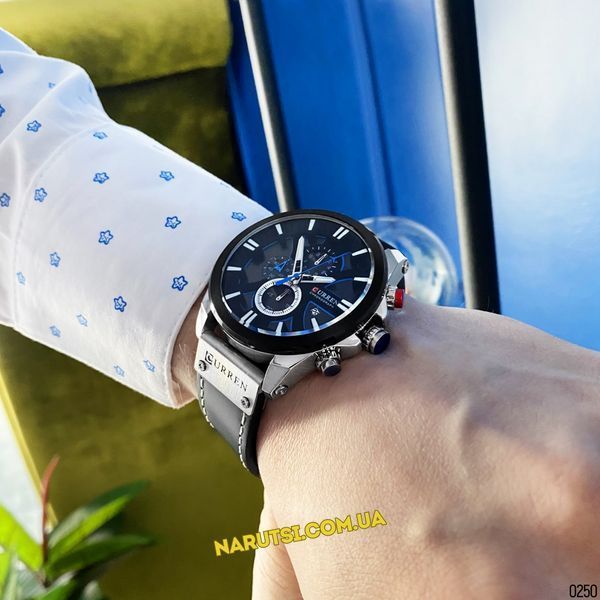 Годинник чоловічий Curren 8322 Silver-Black 1008-0250 фото