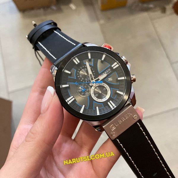 Годинник чоловічий Curren 8322 Silver-Black 1008-0250 фото