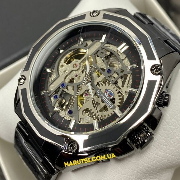 Годинник Forsining 8130 Black-Silver 1059-0015 фото