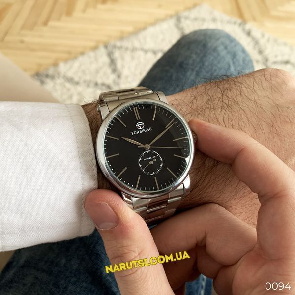 Годинник Forsining 8214 Silver-Black 1059-0094 фото